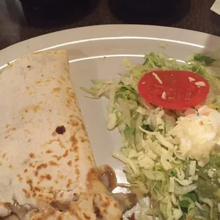Quesadilla with a bite out of it