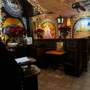the inside of a mexican restaurant
