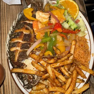 Mojara with shrimp