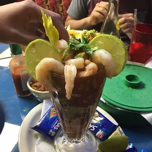 Large shrimp cocktail was delicious.