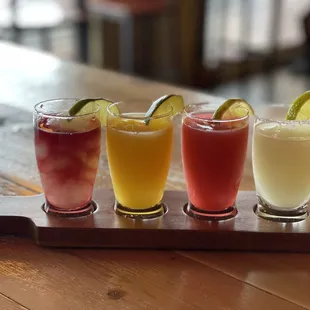 a variety of drinks