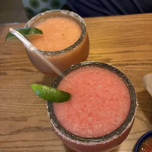 Prickly Pear and Acapulco margaritas