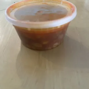 Small tub of Menudo