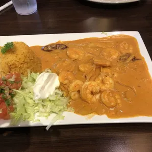 Shrimp in chipotle cream sauce