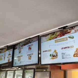 menus on the wall