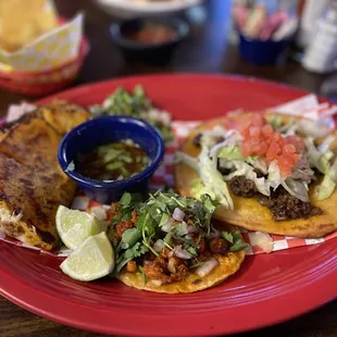 Birria, Navajo and pork street tacos