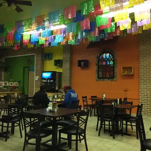 tables and chairs in a mexican restaurant