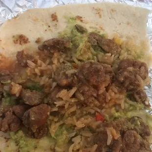 Molleja crsipy, rice and guac!!!