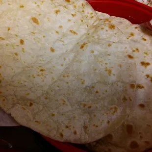 Made to order fresh made flour tortillas.