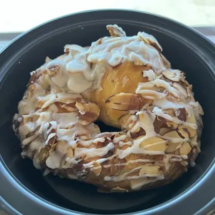 almond croissant in container