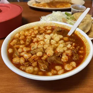 a bowl of chili and beans