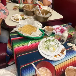 a family eating at a mexican restaurant