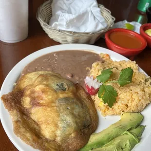 Chile Relleno with homemade corn tortillas