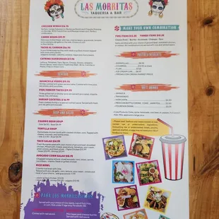 Back of menu