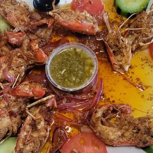 a platter of seafood