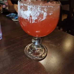 Top Shelf Margarita with a splash of strawberry
