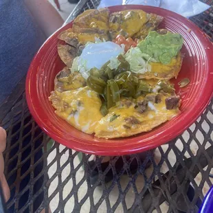 Beef fajita nachos