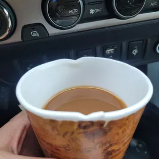 Damaged cup. Would check these out before handing them out.