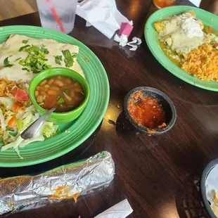 enchiladas cremas and verdes