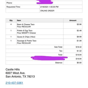 the order confirmation page on the iphone