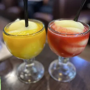 Mango and strawberry margaritas