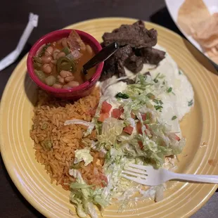 a plate of mexican food