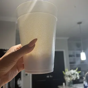 Large chicken soup after pouring out JUST broth.