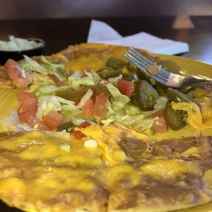 Bean and cheese nachos.