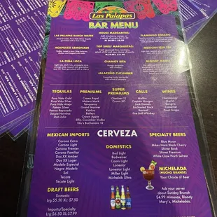 menu