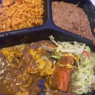 Beef enchilada - child was acting like he was starved  No complaints from him!