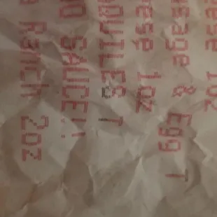 What I was charged for.