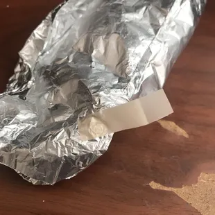 a piece of tin foil on a table