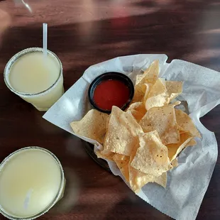 Awesome cheese enchiladas! Start off with free chips &amp; salsa. But definitely get a frozen Margarita to start!! Becca is the best server!!
