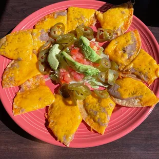 Bean and cheese nachos