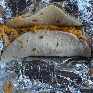 Bean and cheese taco