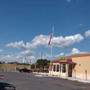 View of restaurant from the drive thru line