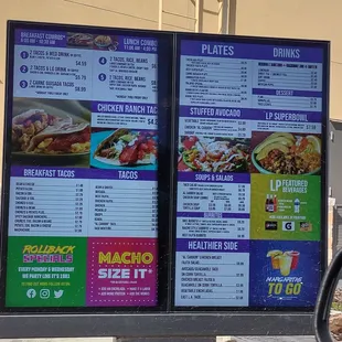 Menu board