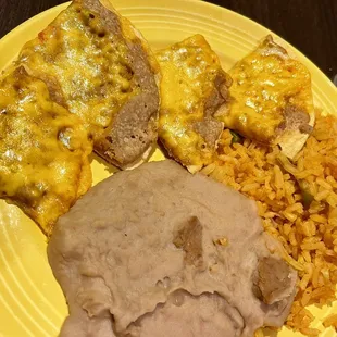 Kids bean and cheese nachos with a side of rice &amp; beans!