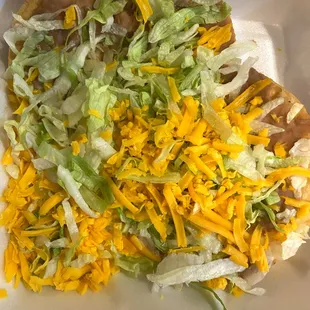 Bean and Cheese Chalupas with No Tomatoes!