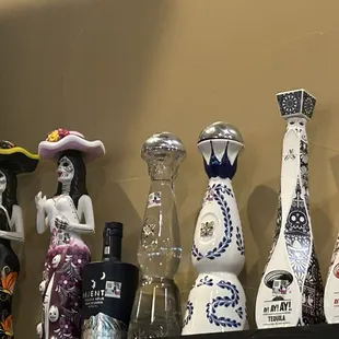 Part of the selection of 20 tequilas at Las Palapas