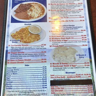 menu