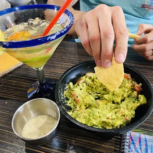 House margarita and table side guacamole