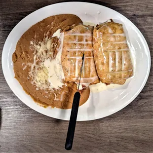 This is the Shrimp Chimichangas entrée.  Photo taken December 10, 2021.