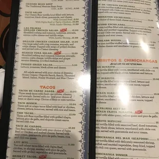 menu