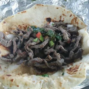 Carne Asada breakfast taco. Delicious.