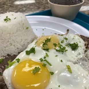 Bistec A Caballo Served With 2 Sides