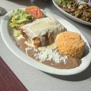 Chimichanga rice and beans