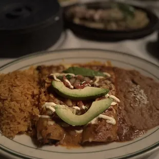 Brisket enchiladas. One of the best entrees