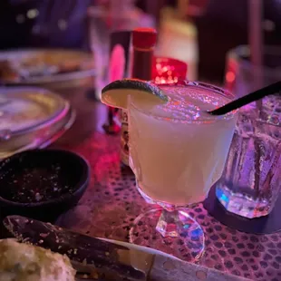 Frozen margarita is fresh and holds up well throughout dinner