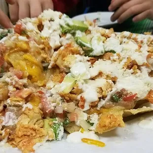 Yummy chicken nachos!